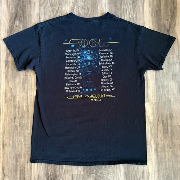 Tool Fear Inoculum 2024 Tour T-Shirt Men's Size L Black Worn Band Tee - Picture 2 of 7